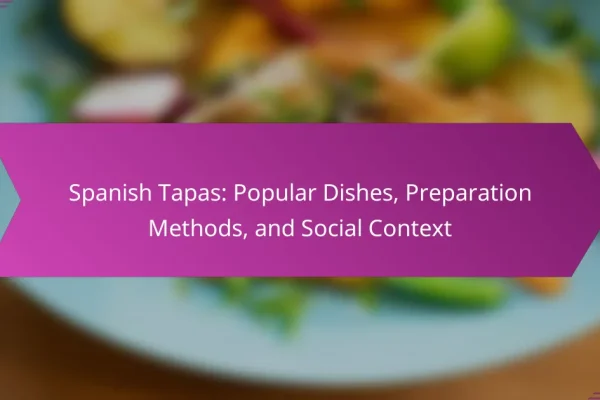 Spanish Tapas: Popular Dishes, Preparation Methods, and Social Context