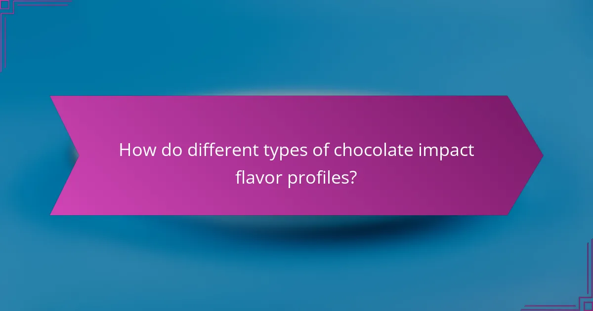 How do different types of chocolate impact flavor profiles?