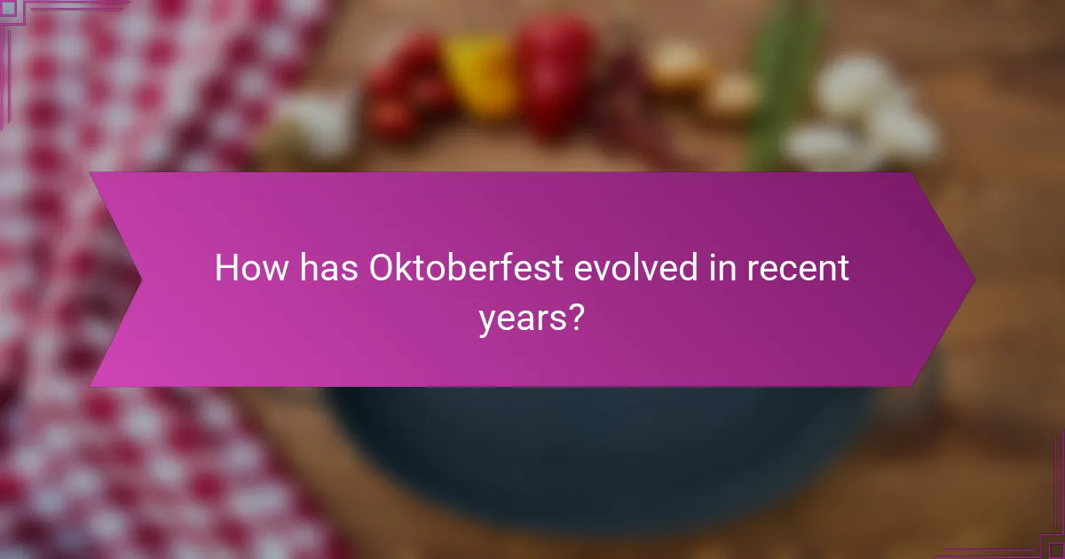 How has Oktoberfest evolved in recent years?