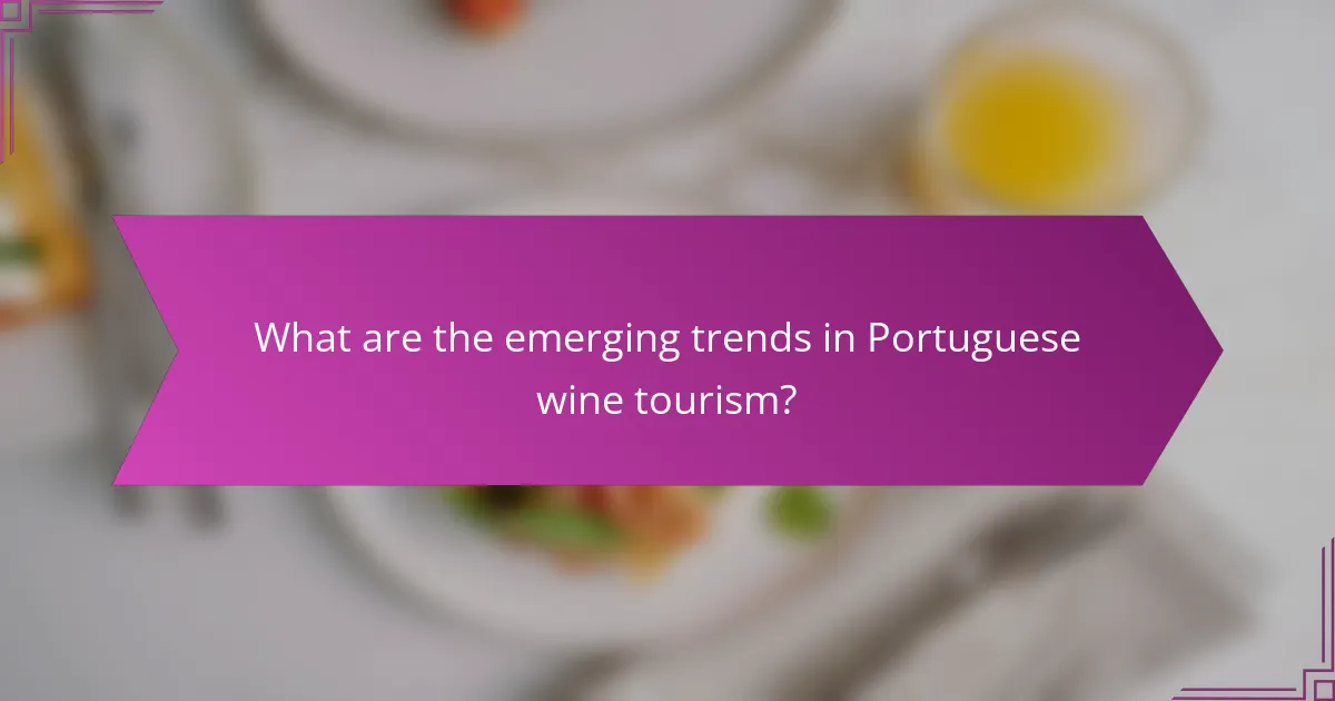 What are the emerging trends in Portuguese wine tourism?