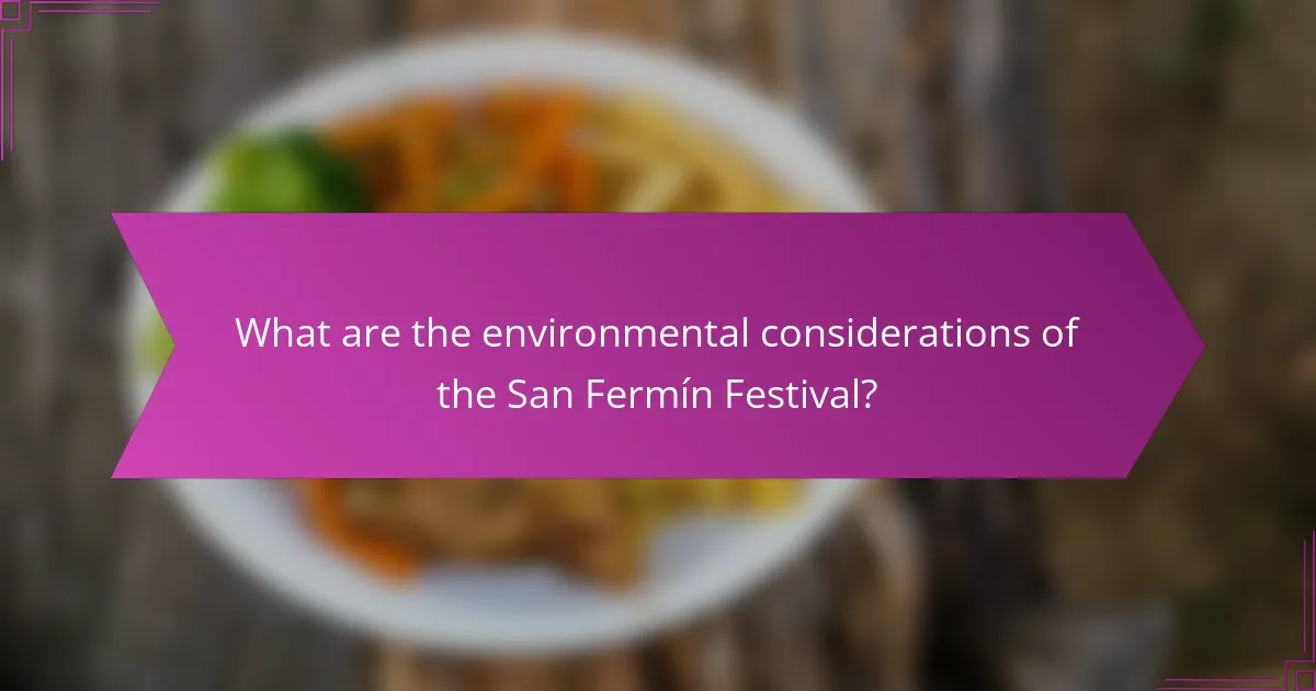 What are the environmental considerations of the San Fermín Festival?