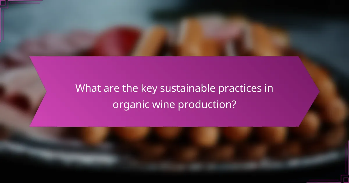 What are the key sustainable practices in organic wine production?
