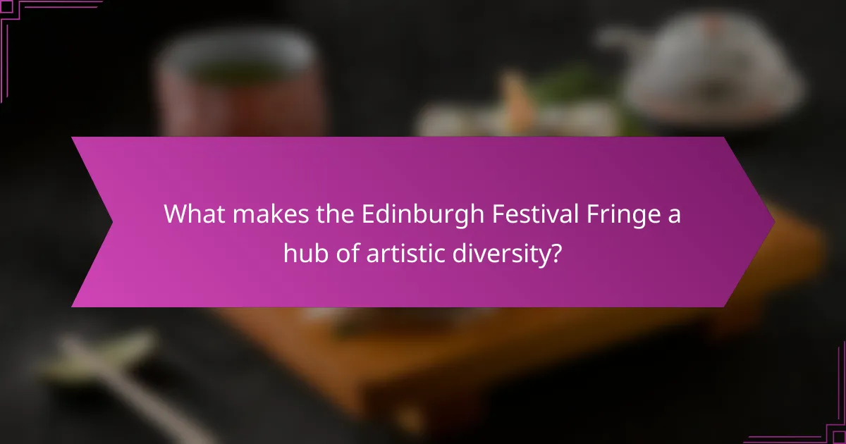 What makes the Edinburgh Festival Fringe a hub of artistic diversity?